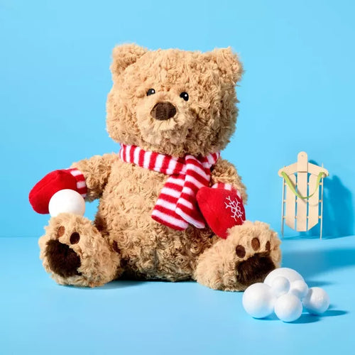 12'' Brown Bear with Scarf and Mittens Stuffed Animal - Gigglescape™