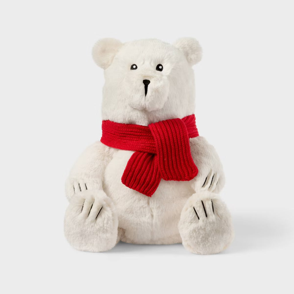 12'' Polar Bear with Scarf Stuffed Animal - Gigglescape™