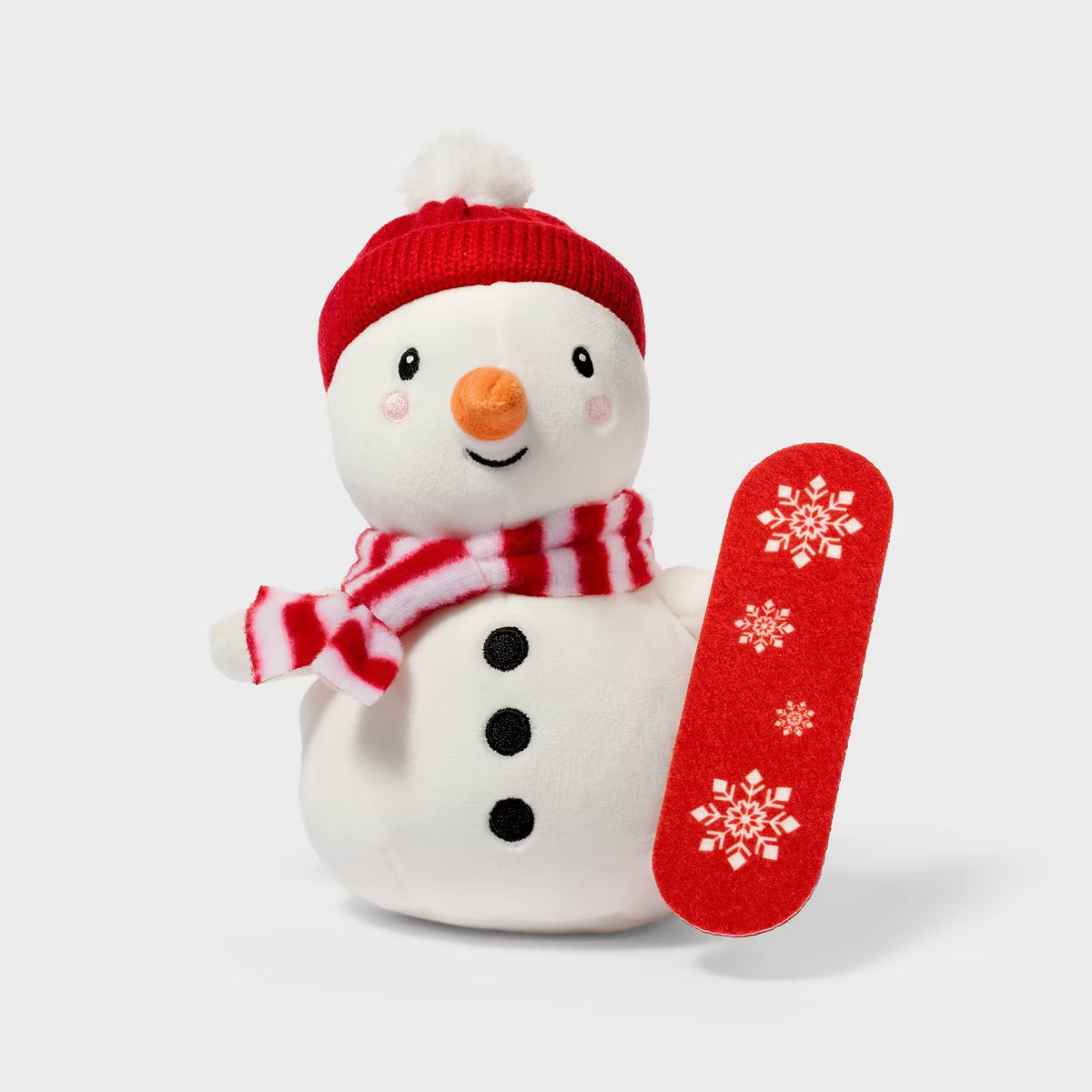 7.5" Snowman with Hat, Scarf and Snowboard Stuffed Animal - Gigglescape™