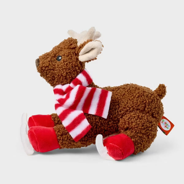 7" Reindeer with Scarf & Ice Skates Stuffed Animal - Gigglescape™
