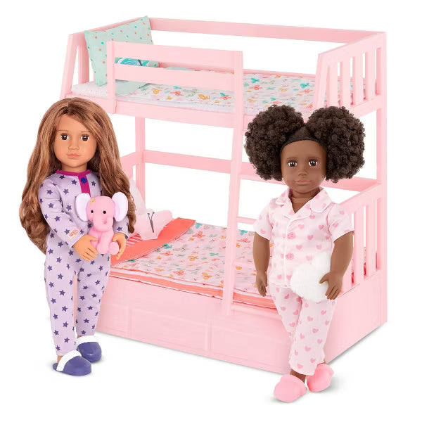Our Generation Dreams for Two Pink Bunk Beds Accessory Set for 18" Dolls