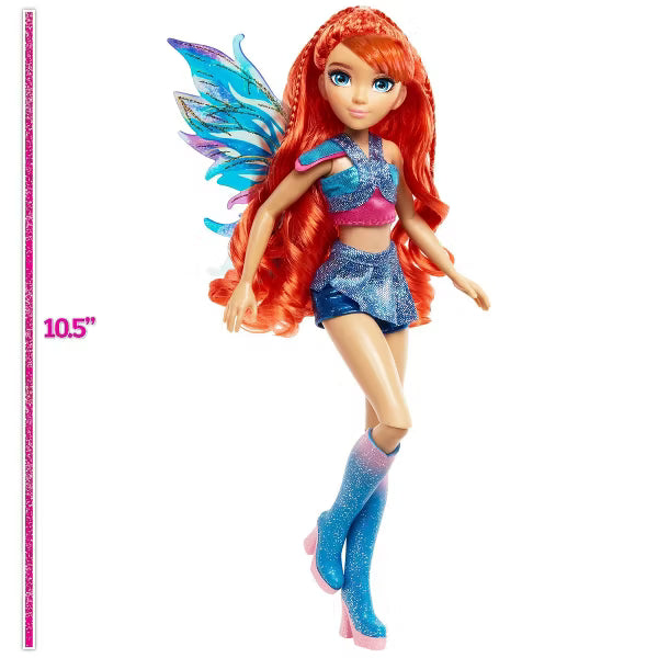 Winx Club Bloom Fairy 10.5" Fashion Doll with Glitter Outfit and Removable Wings